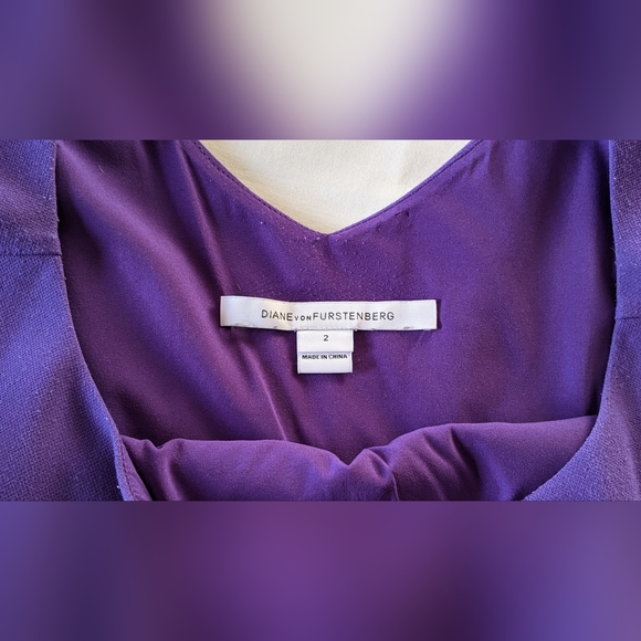 DvF Jori Ruched Sheath Dress in royal purple size 2 - Picture 10 of 14